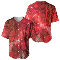 Aotearoa Taniko Matariki Baseball Jersey Cosmic Red