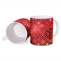 Aotearoa Taniko Matariki Ceramic Mug Cosmic Red