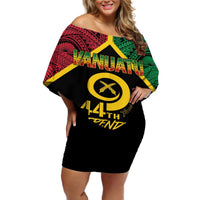 Vanuatu 44th Independence Anniversary Off Shoulder Short Dress LT7 Women Colorful - Polynesian Pride