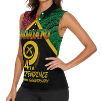 Vanuatu 44th Independence Anniversary Women Sleeveless Polo Shirt