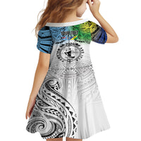 Malampa Fiji Day Family Matching Short Sleeve Bodycon Dress and Hawaiian Shirt Gradient Style
