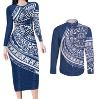 Tonga Queen Salote College Personalized Couples Matching Long Sleeve Bodycon Dress and Long Sleeve Button Shirt Ngatu Tokelaufeletoa Motifs