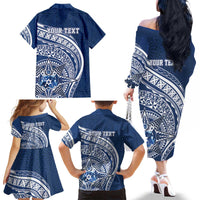 Tonga Queen Salote College Personalized Family Matching Off The Shoulder Long Sleeve Dress and Hawaiian Shirt Ngatu Tokelaufeletoa Motifs