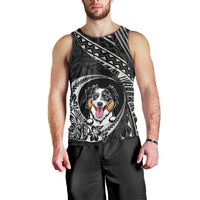 Personalised Polynesian Dog Men Tank Top With Australian Shepherd - Crescent Style LT7 - Polynesian Pride