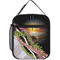Hawaii Mokihana Mix Pikake Leis Mahalo 'Olelo Lunch Bag Black