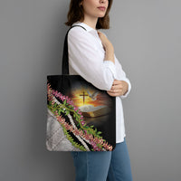 Hawaii Mokihana Mix Pikake Leis Mahalo 'Olelo Tote Bag Black