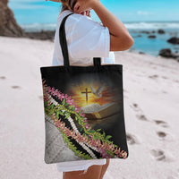 Hawaii Mokihana Mix Pikake Leis Mahalo 'Olelo Tote Bag Black