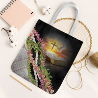 Hawaii Mokihana Mix Pikake Leis Mahalo 'Olelo Tote Bag Black