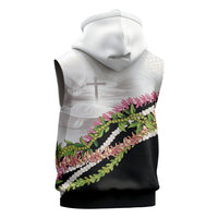 Hawaii Mokihana Mix Pikake Leis Mahalo 'Olelo Sleeveless Hoodie White Tapa LT7 - Polynesian Pride