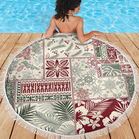 Aloha Hawaii Pastel Christmas Patchwork Beach Blanket Classic Style - Polynesian Pride