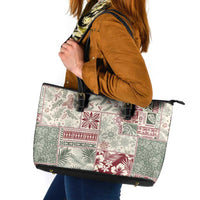 Aloha Hawaii Pastel Christmas Patchwork Leather Tote Bag Classic Style - Polynesian Pride