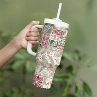 Aloha Hawaii Pastel Christmas Patchwork Tumbler With Handle Classic Style - Polynesian Pride