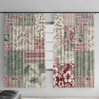 Aloha Hawaii Pastel Christmas Patchwork Window Curtain Classic Style - Polynesian Pride
