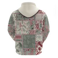 Aloha Hawaii Pastel Christmas Patchwork Zip Hoodie Classic Style - Polynesian Pride