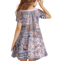 Aloha Hawaii Pastel Christmas Patchwork Family Matching Off The Shoulder Long Sleeve Dress and Hawaiian Shirt Rustic Style - Polynesian Pride