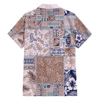 Aloha Hawaii Pastel Christmas Patchwork Family Matching Short Sleeve Bodycon Dress and Hawaiian Shirt Rustic Style - Polynesian Pride