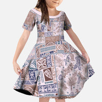 Aloha Hawaii Pastel Christmas Patchwork Family Matching Summer Maxi Dress and Hawaiian Shirt Rustic Style - Polynesian Pride
