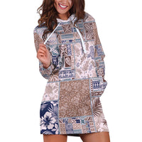 Aloha Hawaii Pastel Christmas Patchwork Hoodie Dress Rustic Style - Polynesian Pride