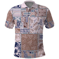 Aloha Hawaii Pastel Christmas Patchwork Polo Shirt Rustic Style - Polynesian Pride