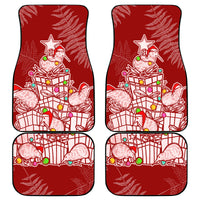New Zealand Christmas Car Mats Silver Fern Mix Kiwi Bird Ver02 LT7 Red - Polynesian Pride