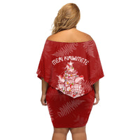 New Zealand Christmas Family Matching Off Shoulder Short Dress and Hawaiian Shirt Silver Fern Mix Kiwi Bird Ver02 LT7 - Polynesian Pride