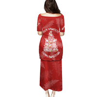 New Zealand Christmas Puletasi Silver Fern Mix Kiwi Bird Ver02 LT7 - Polynesian Pride