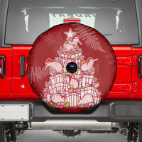 New Zealand Christmas Spare Tire Cover Silver Fern Mix Kiwi Bird Ver02 LT7 - Polynesian Pride