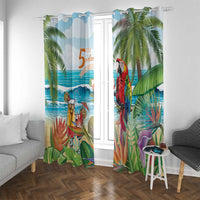 Aloha Hawaii Christmas Window Curtain It's 5 o'clock Somewhere