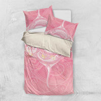 Breast Cancer Awareness Maori Aotearoa Bedding Set Manta Ray - Pink Glaze - Polynesian Pride