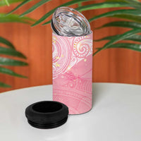 Breast Cancer Awareness Maori Aotearoa 4 in 1 Can Cooler Tumbler Manta Ray - Pink Glaze - Polynesian Pride