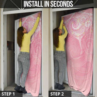 Breast Cancer Awareness Maori Aotearoa Door Cover Manta Ray - Pink Glaze - Polynesian Pride