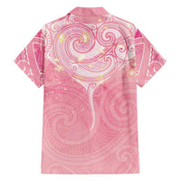 Breast Cancer Awareness Maori Aotearoa Family Matching Long Sleeve Bodycon Dress and Hawaiian Shirt Manta Ray - Pink Glaze LT7 - Polynesian Pride