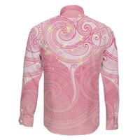 Breast Cancer Awareness Maori Aotearoa Family Matching Puletasi and Hawaiian Shirt Manta Ray - Pink Glaze LT7 - Polynesian Pride