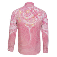 Breast Cancer Awareness Maori Aotearoa Family Matching Summer Maxi Dress and Hawaiian Shirt Manta Ray - Pink Glaze - Polynesian Pride