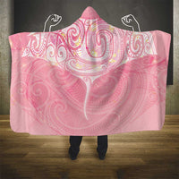 Breast Cancer Awareness Maori Aotearoa Hooded Blanket Manta Ray - Pink Glaze - Polynesian Pride
