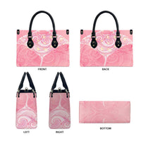 Breast Cancer Awareness Maori Aotearoa Leather Bag Manta Ray - Pink Glaze - Polynesian Pride
