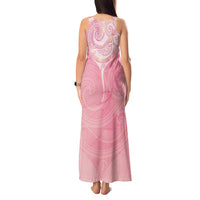 Breast Cancer Awareness Maori Aotearoa Tank Maxi Dress Manta Ray - Pink Glaze - Polynesian Pride