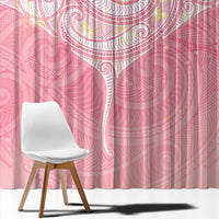 Breast Cancer Awareness Maori Aotearoa Window Curtain Manta Ray - Pink Glaze - Polynesian Pride