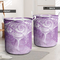 Epilepsy Awareness Maori Aotearoa Laundry Basket Manta Ray - Purple Glaze - Polynesian Pride