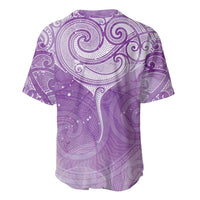 Epilepsy Awareness Maori Aotearoa Baseball Jersey Manta Ray - Purple Glaze - Polynesian Pride