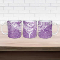 Epilepsy Awareness Maori Aotearoa Ceramic Mug Manta Ray - Purple Glaze - Polynesian Pride