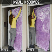Epilepsy Awareness Maori Aotearoa Door Cover Manta Ray - Purple Glaze - Polynesian Pride
