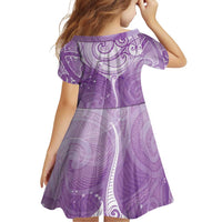Epilepsy Awareness Maori Aotearoa Family Matching Long Sleeve Bodycon Dress and Hawaiian Shirt Manta Ray - Purple Glaze LT7 - Polynesian Pride