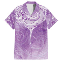 Epilepsy Awareness Maori Aotearoa Family Matching Mermaid Dress and Hawaiian Shirt Manta Ray - Purple Glaze LT7 Dad's Shirt - Short Sleeve Purple - Polynesian Pride