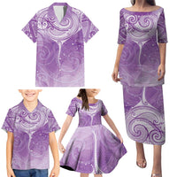 Epilepsy Awareness Maori Aotearoa Family Matching Puletasi and Hawaiian Shirt Manta Ray - Purple Glaze LT7 - Polynesian Pride