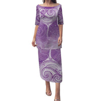 Epilepsy Awareness Maori Aotearoa Family Matching Puletasi and Hawaiian Shirt Manta Ray - Purple Glaze LT7 Purple - Polynesian Pride
