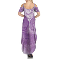 Epilepsy Awareness Maori Aotearoa Family Matching Summer Maxi Dress and Hawaiian Shirt Manta Ray - Purple Glaze LT7 - Polynesian Pride