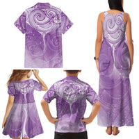 Epilepsy Awareness Maori Aotearoa Family Matching Tank Maxi Dress and Hawaiian Shirt Manta Ray - Purple Glaze LT7 - Polynesian Pride