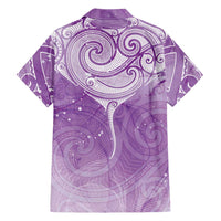 Epilepsy Awareness Maori Aotearoa Family Matching Tank Maxi Dress and Hawaiian Shirt Manta Ray - Purple Glaze LT7 - Polynesian Pride