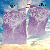 Epilepsy Awareness Maori Aotearoa Garden Flag Manta Ray - Purple Glaze - Polynesian Pride